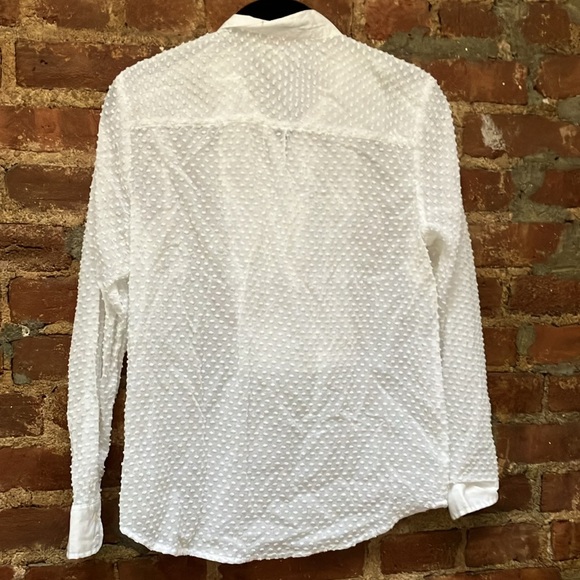 J.Crew White Swiss Dot Top, Sz 6P - Picture 4 of 4